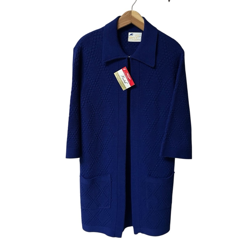 Vintage Sherry Gale Wintuk Long Cardigan Duster Shawl Sweater Size M (38)